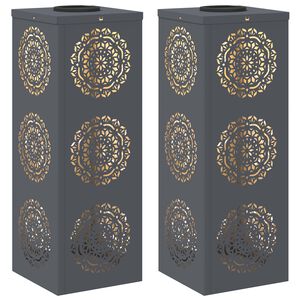 vidaXL Aurinko LED-polkuvalo 2 pcs Antrasiitti Kylm&auml;valssattu ter&auml;s