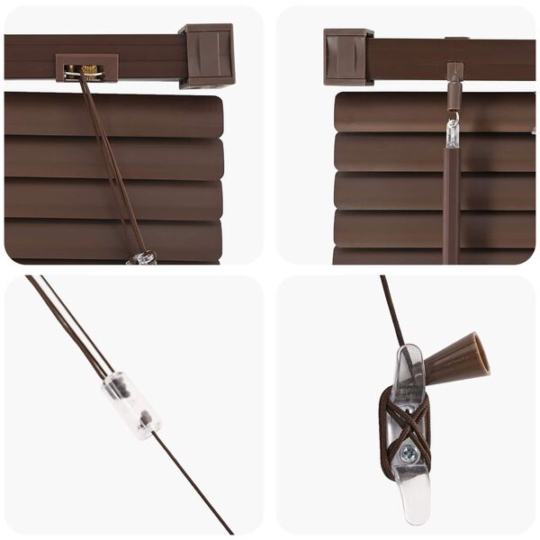 vidaXL Venezia-verho S&auml;&auml;dett&auml;v&auml; Tumma ruskea kuviolla 150 x 150 cm