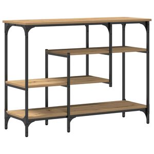 vidaXL Konsolip&ouml;yt&auml; hyllyll&auml; artesaani tammi 100 x 35 x 75 cm