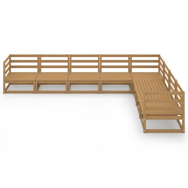 vidaXL 8-osainen puutarhasohvasarja hunajanruskea täysi mänty