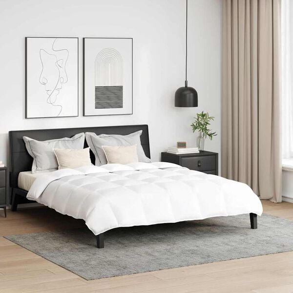 vidaXL Peittosarja tyynyllä 3 pcs Valkoinen Untuvahöyhen