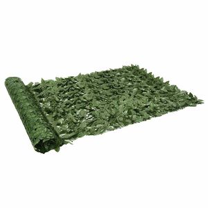 vidaXL Parvekkeen n&auml;k&ouml;este tummanvihreill&auml; lehdill&auml; 300x150 cm