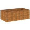vidaXL Korotettu kukkalaatikko 196x100x69 cm Corten ter&auml;s
