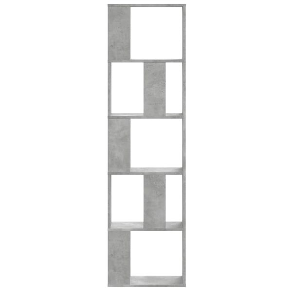 vidaXL Kirjahylly 5 tasoa betoninharmaa 45x23,5x162,5 cm tekninen puu