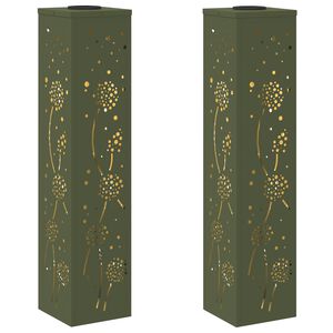 vidaXL Aurinko LED-polkuvalo 2 kpl L&auml;mpim&auml;n Valkoinen 18 x 18 x 80 cm