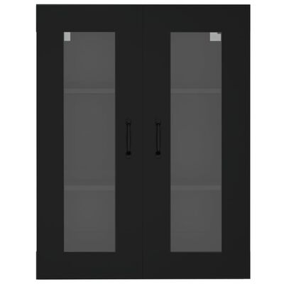 vidaXL Riippuva seinäkaappi musta 69,5x34x90 cm