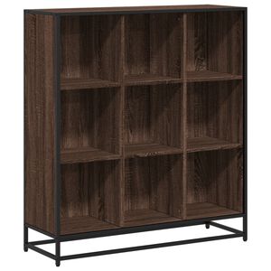 vidaXL Kirjahylly ruskea tammi 97,5x33x107,5 cm tekninen puu/metalli