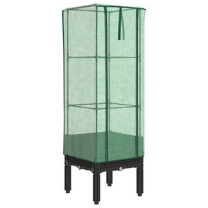 vidaXL Kukkalaatikko kasvihuonepeitteell&auml; rottinkityyli 40x40x140 cm