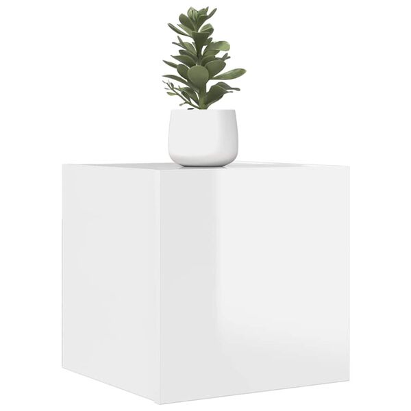 vidaXL Seinäkiinnitettävä TV-taso 4 kpl kork.kiillto valk 30,5x30x30cm