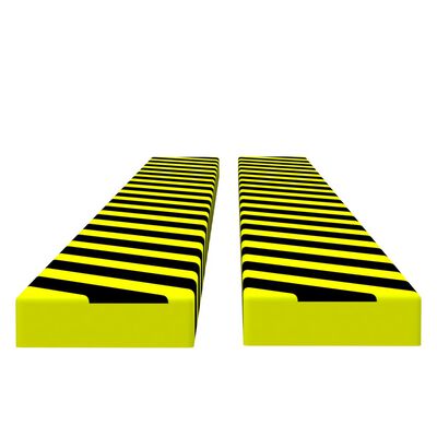 vidaXL Kulmasuojat 2 kpl keltainen ja musta 6x2x101,5 cm PU
