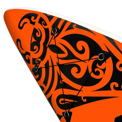 vidaXL Täytettävä SUP-lautasarja 366x76x15 cm oranssi