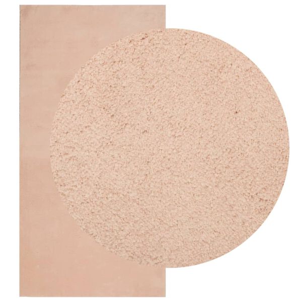 vidaXL Matto HUARTE lyhytnukkainen ja pest&auml;v&auml; poskipuna 100x200 cm