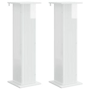 vidaXL Kasviteline 2 pcs Korkeakiiltoinen valkoinen Tekninen puu