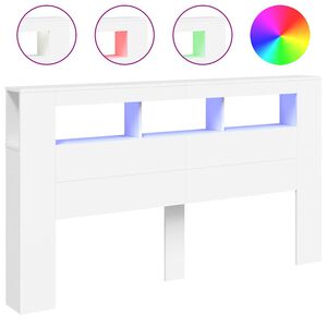 vidaXL S&auml;ngynp&auml;&auml;ty LED-valoilla valk. 180x18,5x103,5 cm tekninen puu