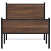 vidaXL Metallinen sängynrunko ilman patjaa ruskea tammi 80x200 cm
