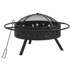 vidaXL Tulimalja ja hiilihanko 70 cm XXL ter&auml;s