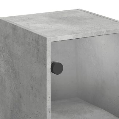 vidaXL Seinäkaappi lasiovilla betoninharmaa 35x37x68,5 cm