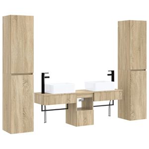 vidaXL Kylpyhuonekalustesetti 5 kpl Sonoma-tammi 33 x 34,5 x 160 cm