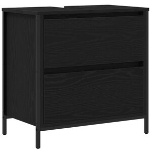 vidaXL Kylpyhuoneen allaskaappi laatikoilla musta tammi 60x34,5x60 cm