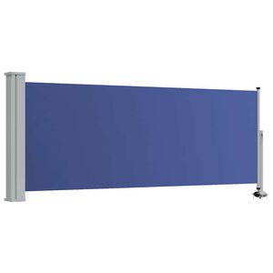 vidaXL Sis&auml;&auml;nvedett&auml;v&auml; terassin sivumarkiisi 100x300 cm sininen