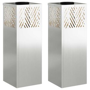 vidaXL Aurinko LED-polkuvalo 2 kpl L&auml;mpim&auml;n Valkoinen 18 x 18 x 50 cm