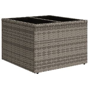 vidaXL Puutarhap&ouml;yt&auml; lasip&ouml;yt&auml;levyll&auml; harmaa 55x55x37 cm polyrottinki