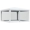 vidaXL Juhlateltta 4 verkkosivuseinää 4x4 m valkoinen