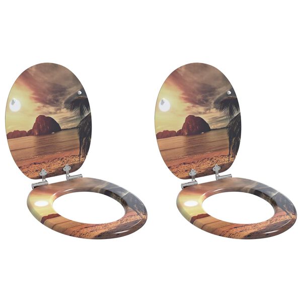 vidaXL WC-istuin 2 pcs Oranssi 44 x 38 cm MDF-levy