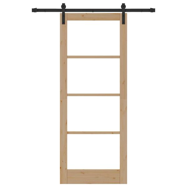 vidaXL Liukuovi ORKDAL Luonnollinen 83 x 211 cm Täysi mänty ja lasi