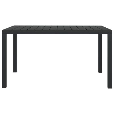 vidaXL Puutarhapöytä musta 150x90x74 cm alumiini ja WPC