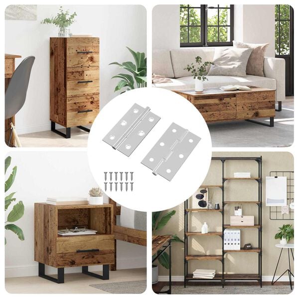 vidaXL Sarana Yksiv&auml;rinen 2 pcs Hopea 58 x 35 x 1 mm Ter&auml;s