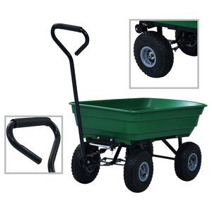 vidaXL Puutarhan kippik&auml;rry 300 kg 75 l vihre&auml;