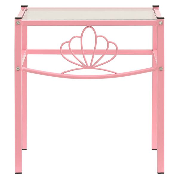 vidaXL Y&ouml;p&ouml;yd&auml;t 2 kpl pinkki ja l&auml;pin&auml;kyv&auml; metalli ja lasi