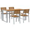 vidaXL Piharuokailu setti 5 pcs Harmaa Tihe&auml; akasiapuu