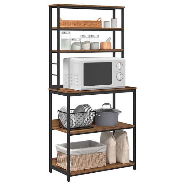 vidaXL Keitti&ouml;hylly Vanha Puu 80 x 40 x 168 cm Tekninen puu