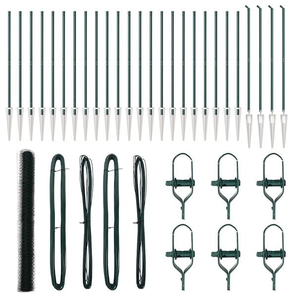 vidaXL Aitalatu Vihre&auml; 50 x 1,6 m (36 mm verkko) Ter&auml;st&auml; ja PVC:t&auml;