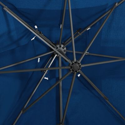vidaXL Riippuva aurinkovarjo tuplakatolla taivaansininen 250x250 cm