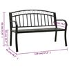 vidaXL Puutarhapenkki p&ouml;yd&auml;ll&auml; musta 120 cm ter&auml;s