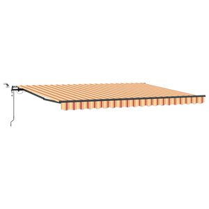 vidaXL Vedett&auml;v&auml; markiisi Keltainen ja oranssi 450 &times; 350 cm Polyesteri