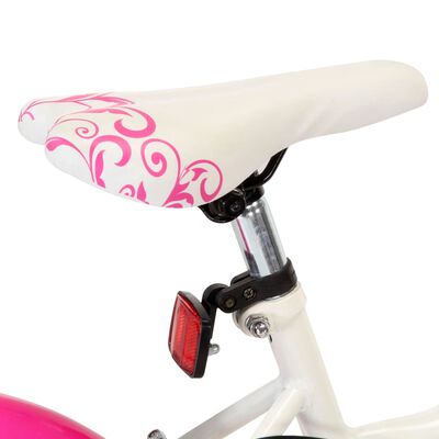 vidaXL Lasten pyörä 18" pinkki ja valkoinen