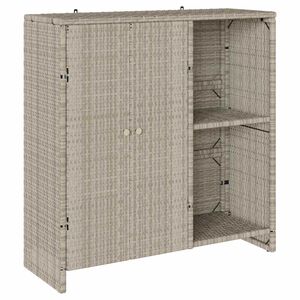 vidaXL S&auml;ilytyskaappi ovella Vaaleanharmaa 100 x 36 x 102 cm Rottinki
