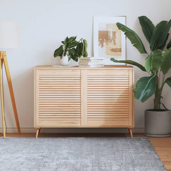 vidaXL Kaapin ovet säleikkömuotoilu 2 kpl 69x59,4 cm täysi mänty