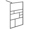 vidaXL Walk-in suihkun sein&auml;ke kirkas ESG-lasi 115x195 cm musta