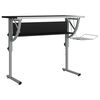 vidaXL Askartelup&ouml;yt&auml; mustaharmaa 110x53x(58-87) cm tekninen puu/ter&auml;s