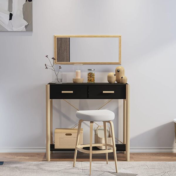 vidaXL Konsolip&ouml;yt&auml; musta 82x38x75 cm tekninen puu