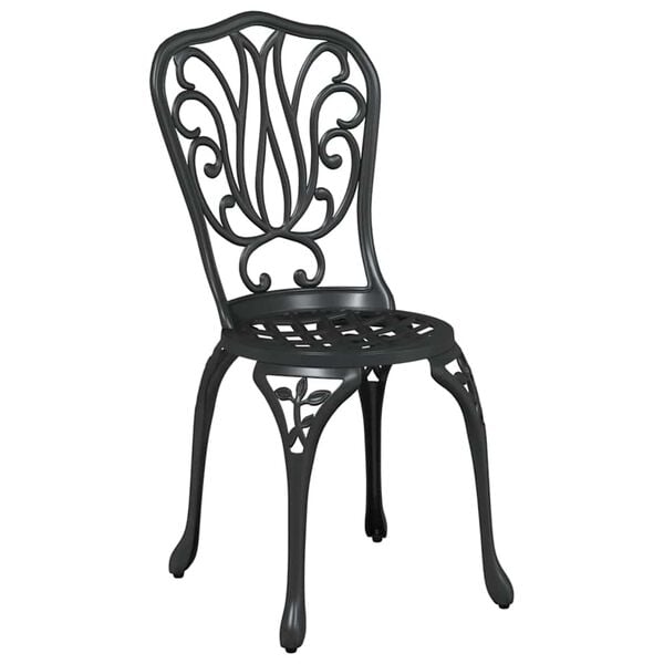 vidaXL Puutarhan Bistro Set 3 pcs Musta Alumiini
