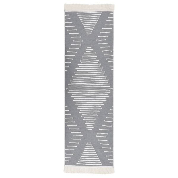 vidaXL Matto tummanharmaa 80x300 cm puuvilla