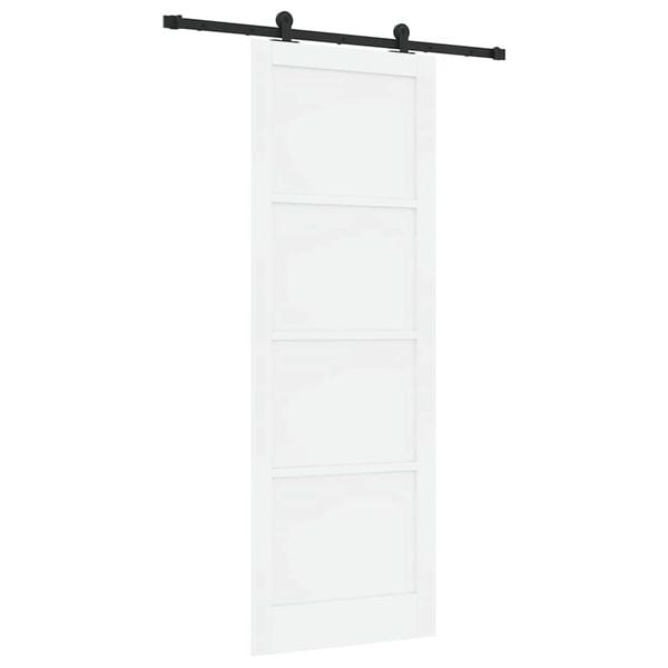 vidaXL Liukuovi ORKDAL Valkoinen 83 x 232 cm Massiivinen m&auml;nty