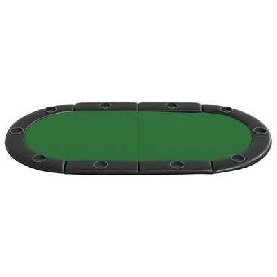 vidaXL 10 pelaajan kokoontaittuva pokeripöytätaso vihreä 208x106x3 cm