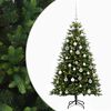vidaXL Muovinen joulukuusi koristeilla 120 cm 150 LEDi&auml;